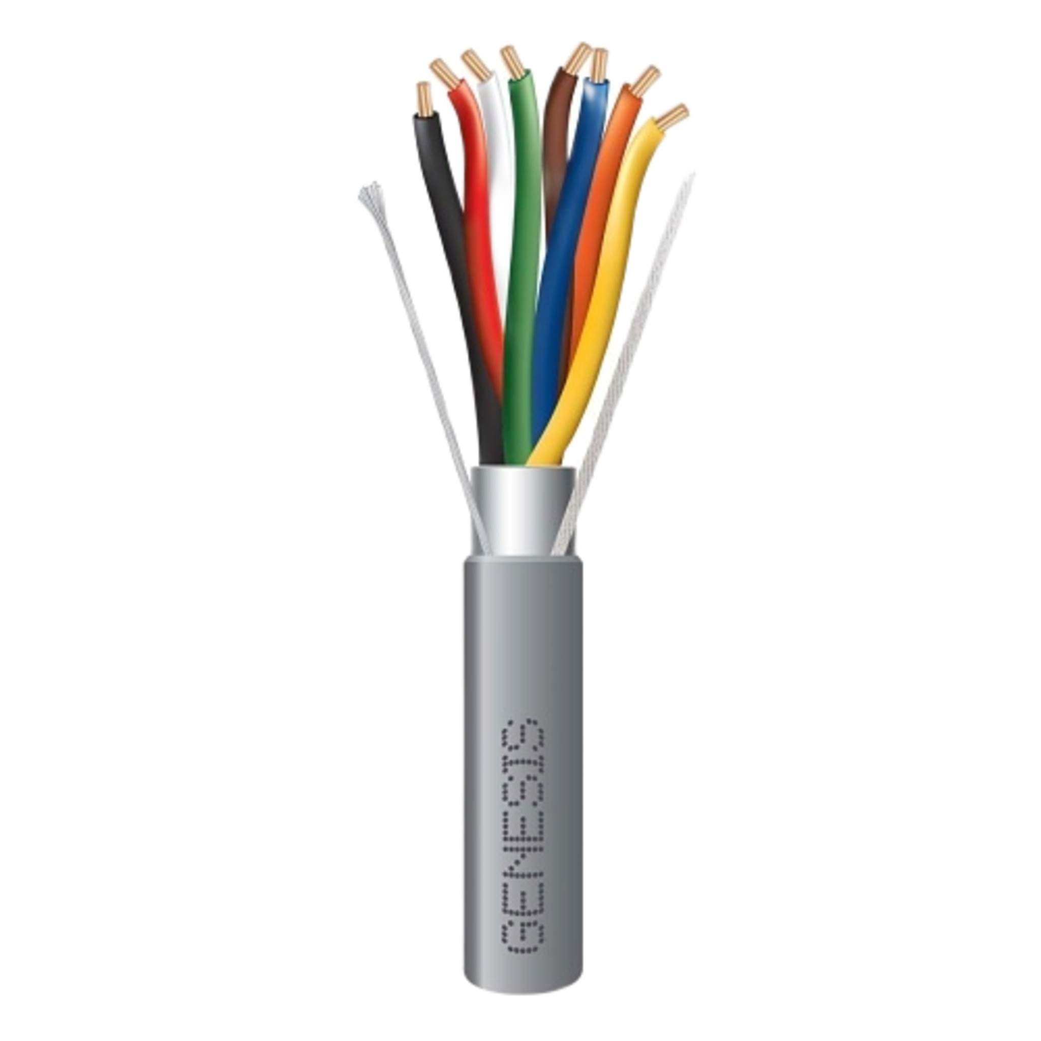 Bobina de 305 Metros / Cable de Cobre / 8 x 22 AWG / Riser / Tipo CMR-CL3R / Blindado / Gris / Para Aplicaciones de Control de Acceso / Alarmas de Intrusión / Automatización / Interfonos y TV Porteros