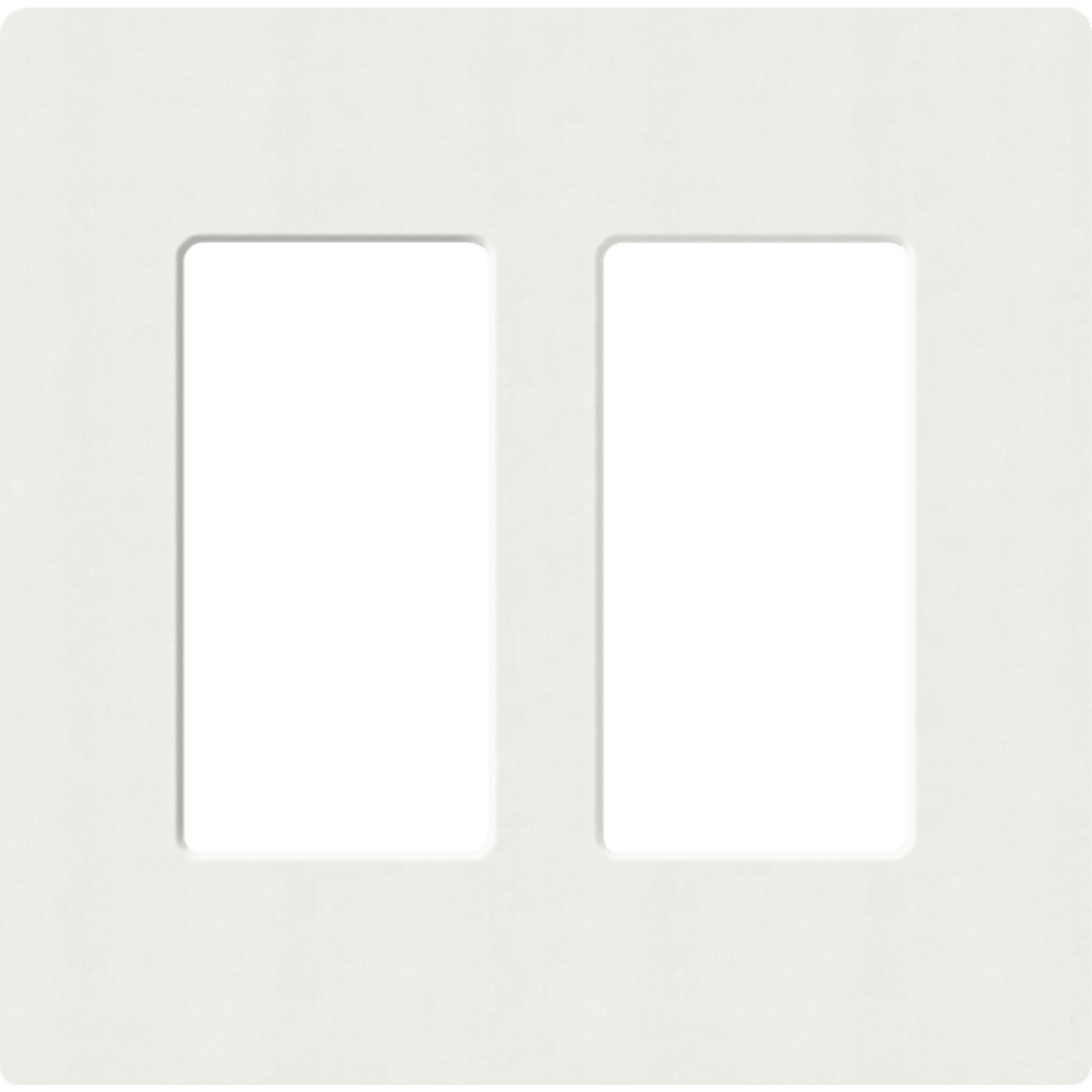 Placa de pared 2 espacios, para atenuador (dimmer), apagador ó control remoto inalámbrico LUTRON.