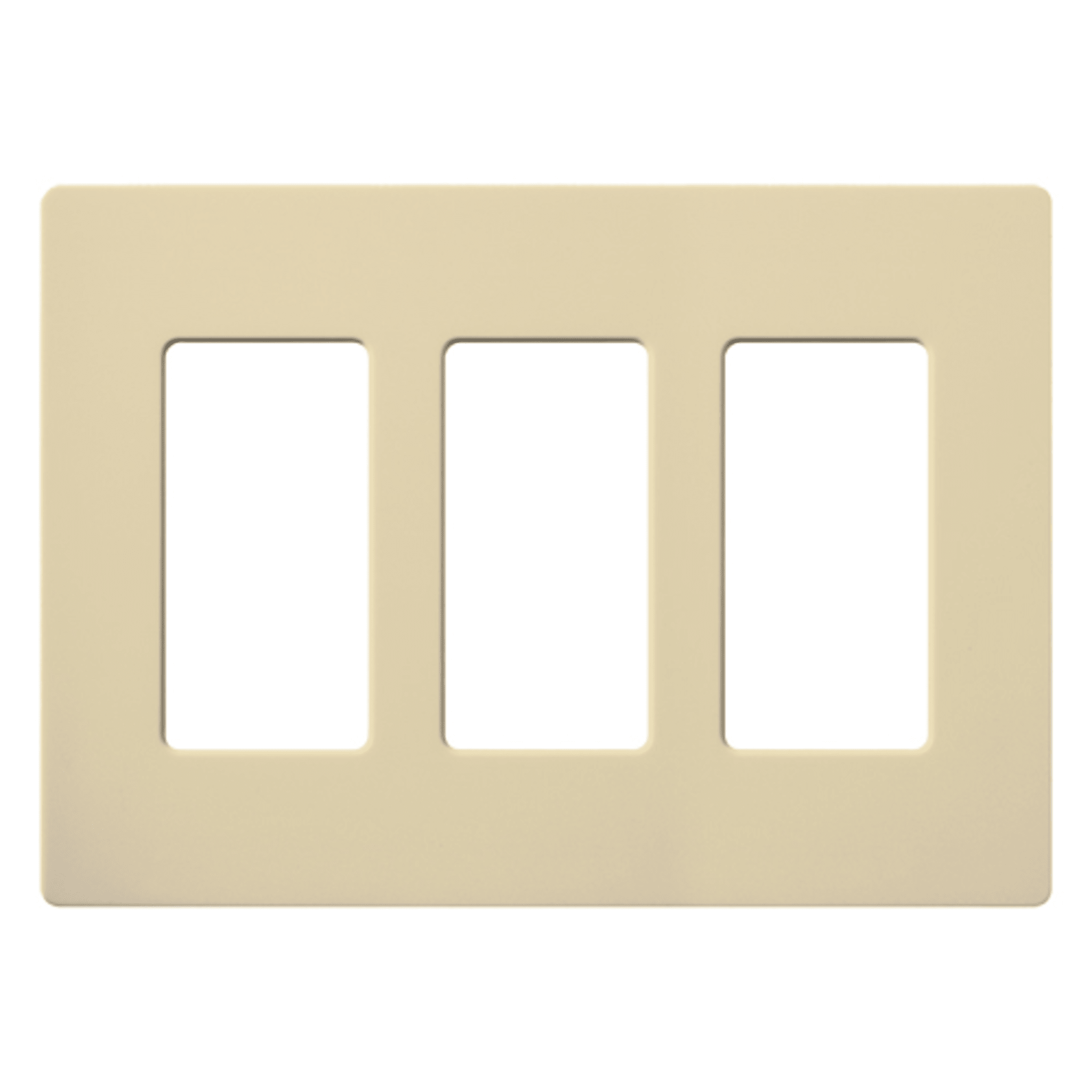 Placa de pared 3 espacios, color blanco, para atenuador (dimmer), switch ó control remoto PICO inalámbrico.
