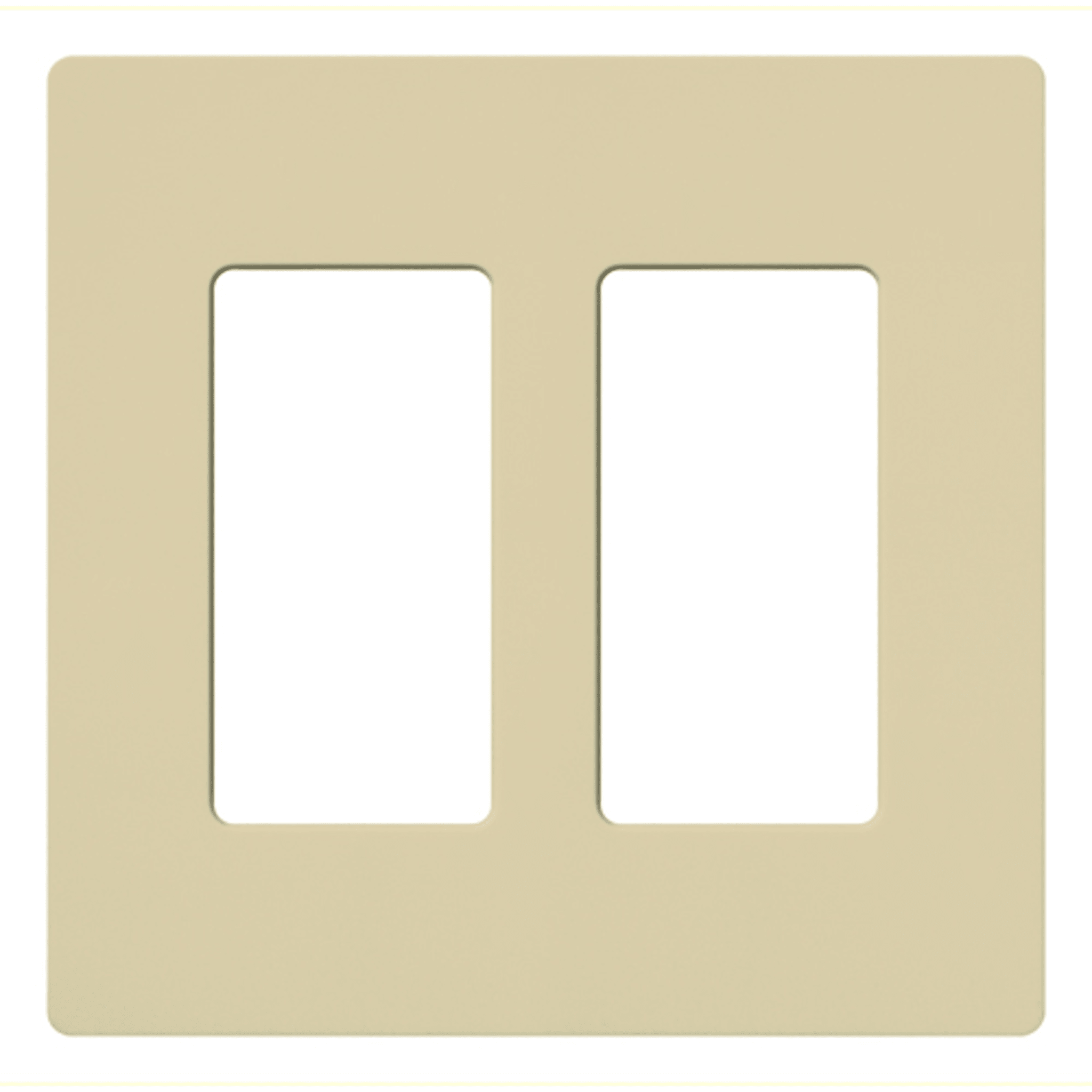 Placa de pared 2 espacios, para atenuador (dimmer), apagador ó control remoto inalámbrico LUTRON.
