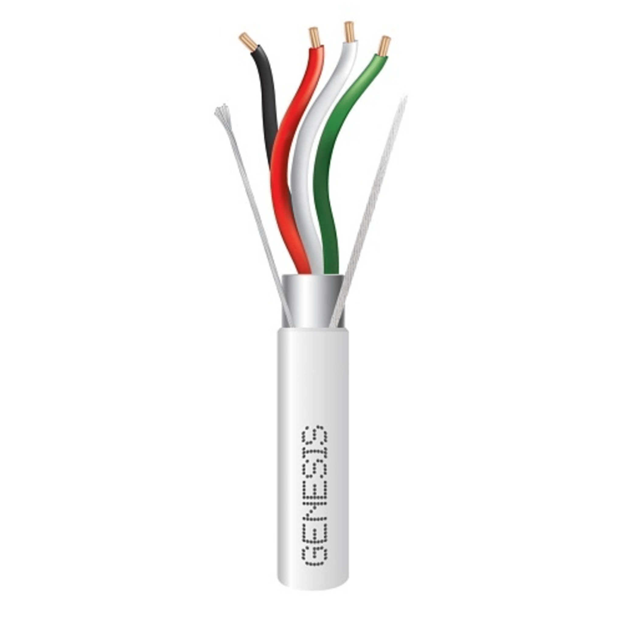 Bobina de 305 Metros / Cable 4 x 18 AWG / Color Blanco / Blindado / Riser / Aplicaciones de Audio Control de Acceso y Automatización