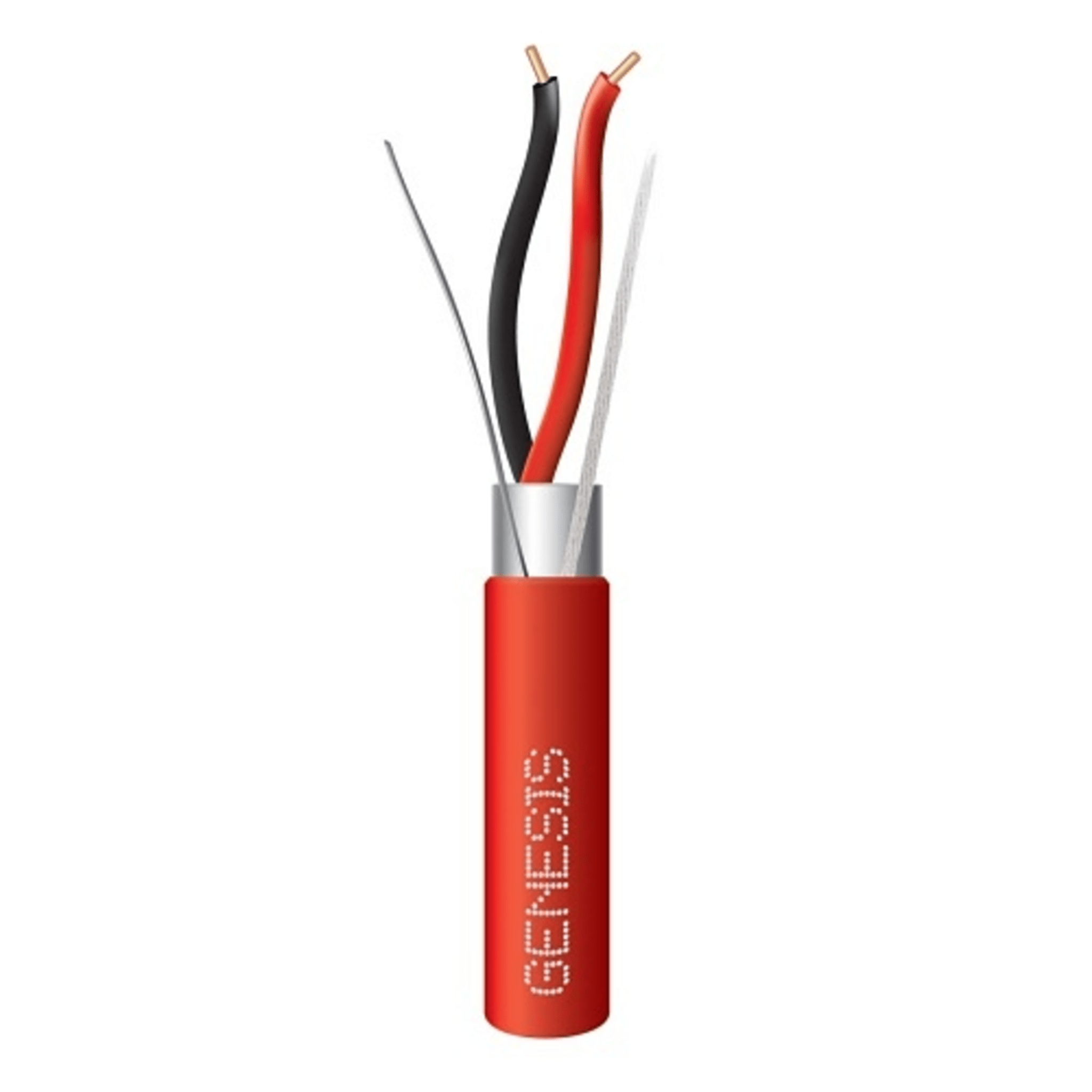 Carrete de 305 Metros de Alambre / 2 x 12 AWG / Riser / Blindado / Para Aplicaciones de Incendio FPLR / Sólido Color Rojo
