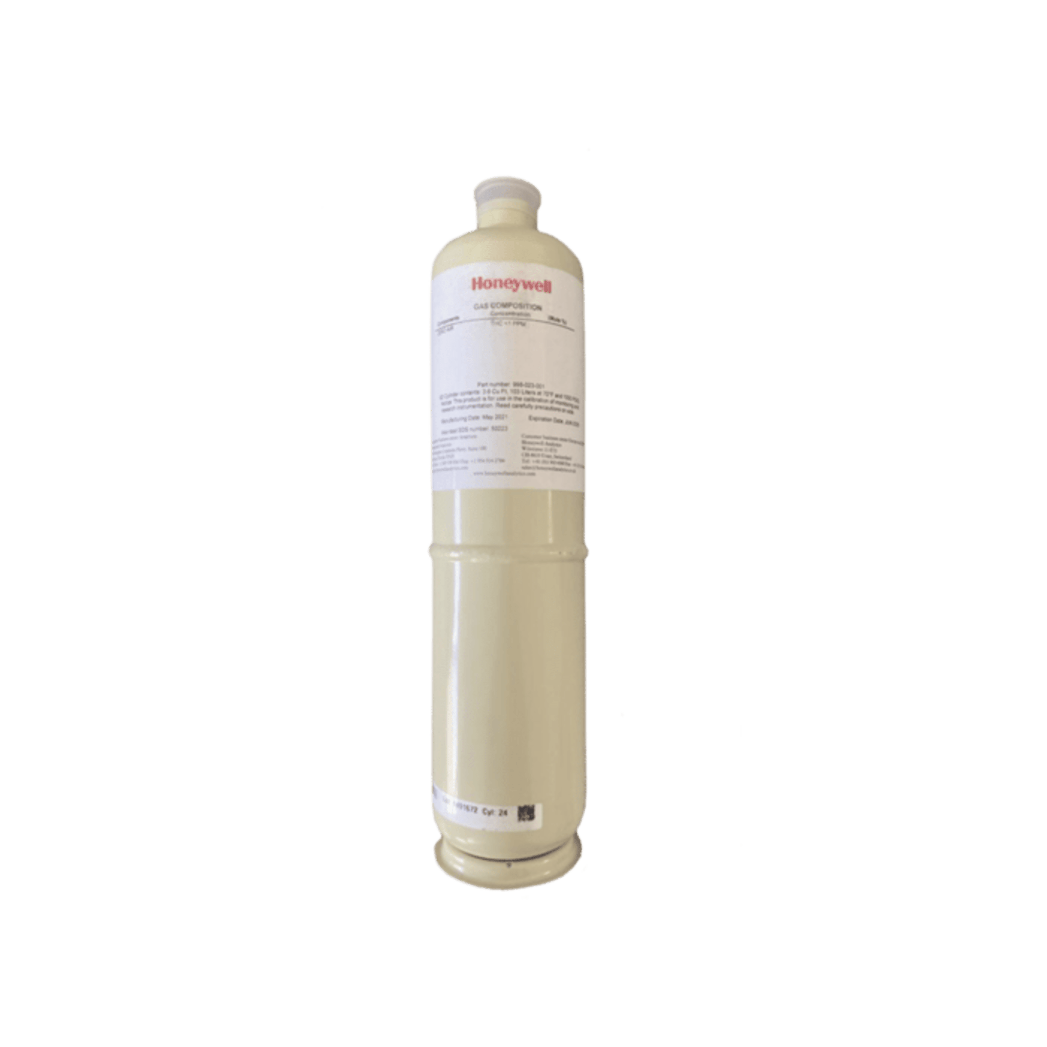 Cilindro Para Calibración De Monóxido De Carbono (CO/Air), Concentración 250 ppm, Capacidad 103L, Dimensiones 5/8″ x 18″ Para Serie XNX/XCD/S3K Gases Tóxicos
