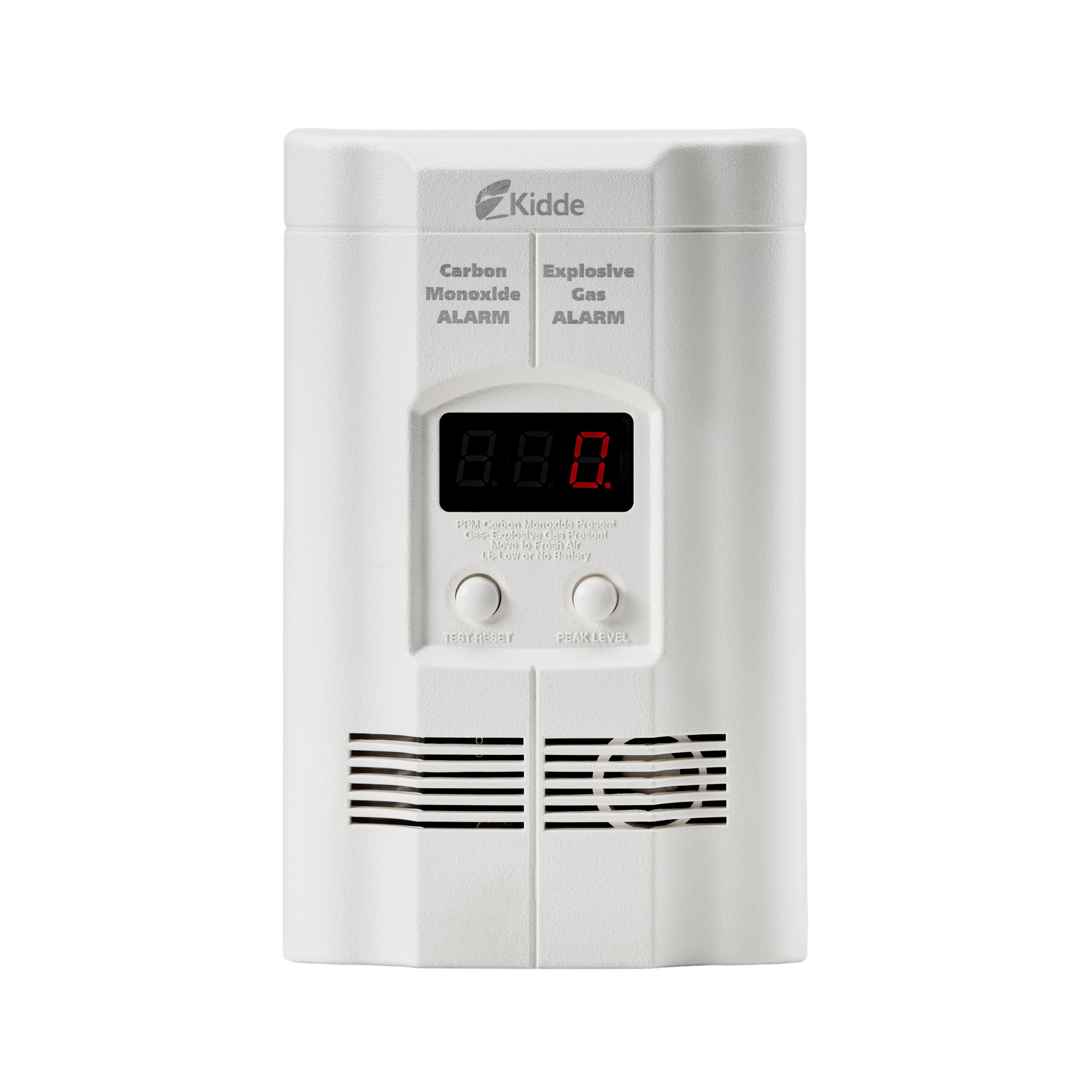 Detector Autónomo de Monóxido de Carbono (CO) y Gases Explosivos (Propano y Metano)  | Pantalla Digital | Conexión Directa a 120 Vca | Batería de Respaldo Incluida  | Paquete de 2 Pzas