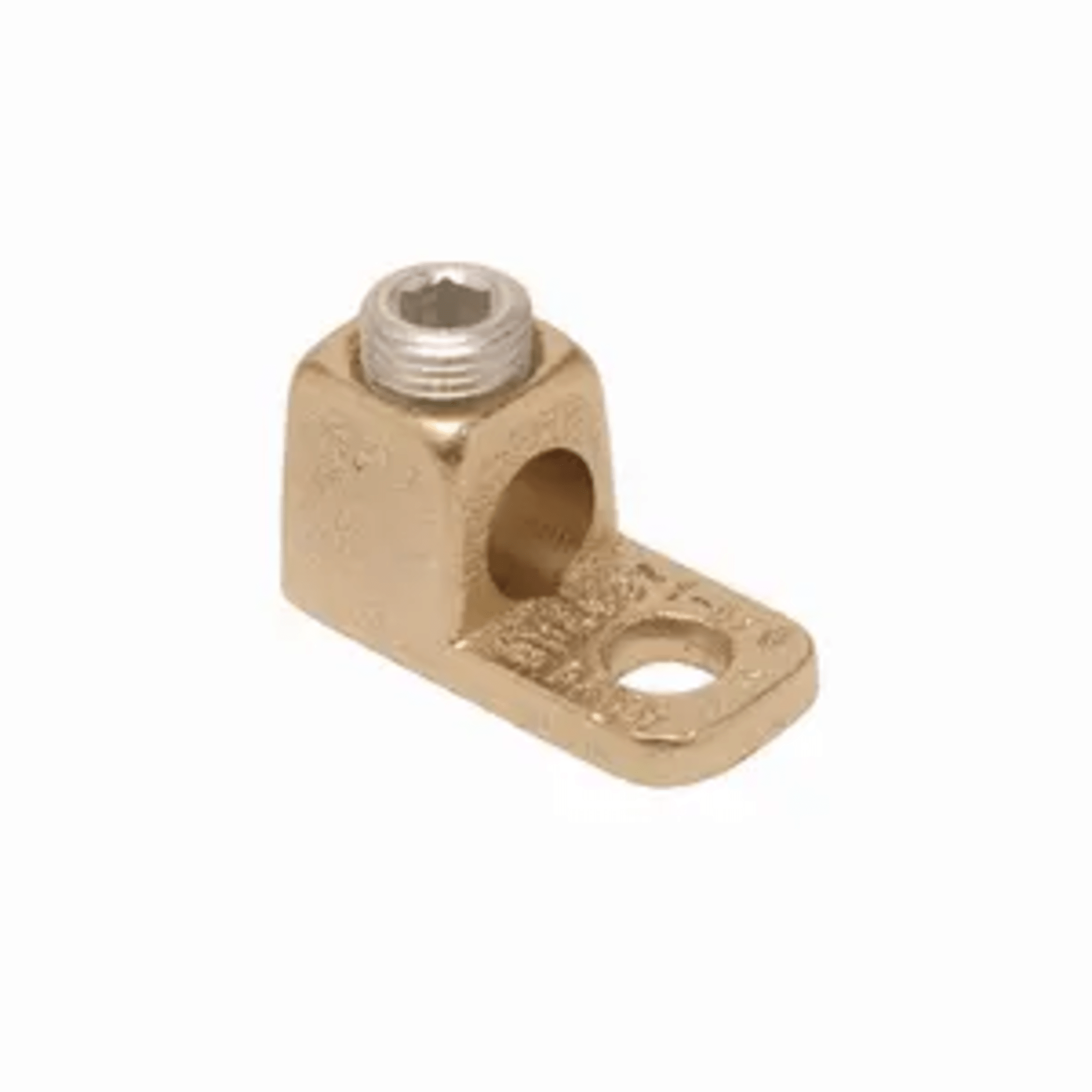 Conector de Cobre con tornillo de fijación para cable calibre 4 – 1/0 AWG y Tornillo de 3/8″.