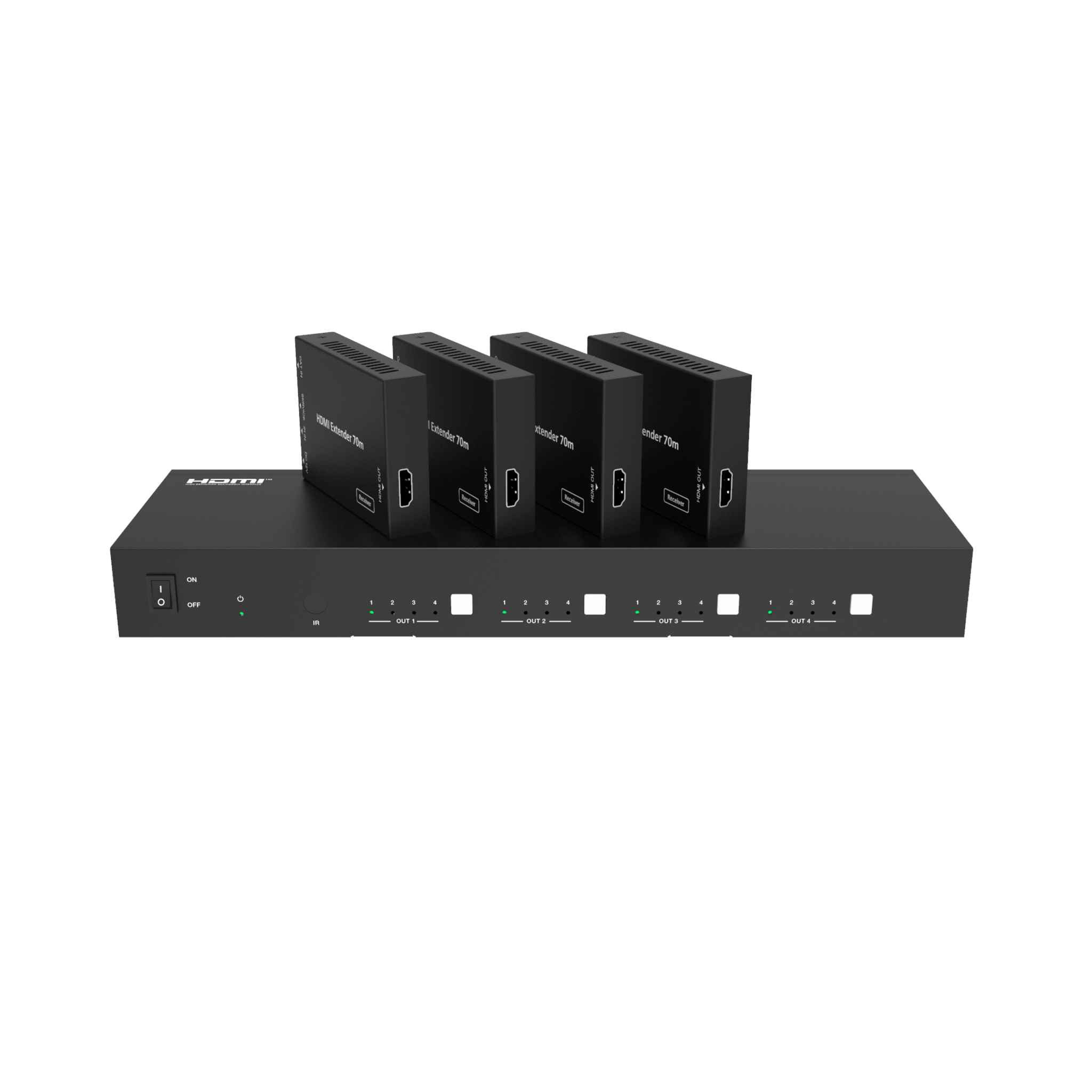Extensor 4×4 HDMI sobre CAT 70 metros