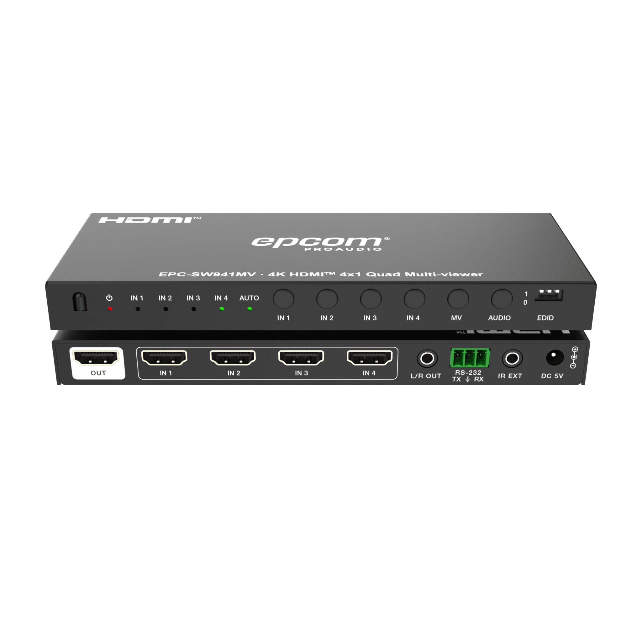 Multivisor HDMI 4×1 | 4K@30Hz | Vista Cuádruple | Cambio Automático/Manual | Control IR