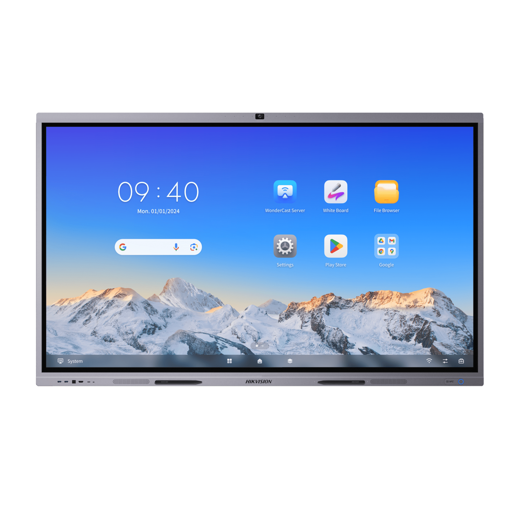 Pantalla Interactiva Touch de 75″ Android 13 / Google Suite Preinstalado con Certificación EDLA / Cámara Web 8 MP / Resolución 4K / Bocinas Integradas / Entradas HDMI y VGA / Incluye 2 Lápices para Escribir